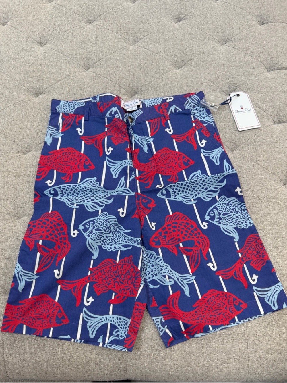 NWT CLASSIC PREP CPC HUDSON SHORT nautical fishy fishy fishing hook SHORTS
